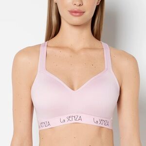 La SENZA Pale Pink Wireless Seamless Pushup Sports Bra With Molded Cups